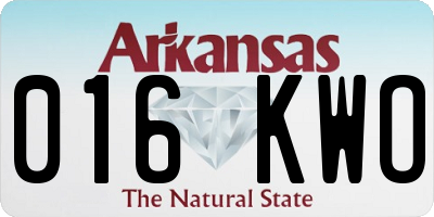 AR license plate 016KWO