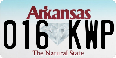 AR license plate 016KWP