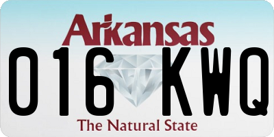 AR license plate 016KWQ