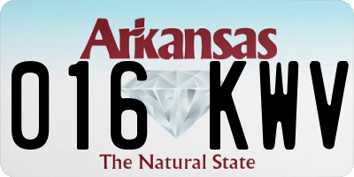 AR license plate 016KWV