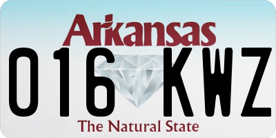 AR license plate 016KWZ