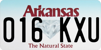 AR license plate 016KXU