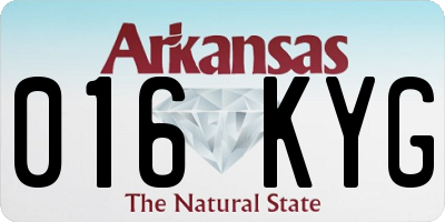 AR license plate 016KYG