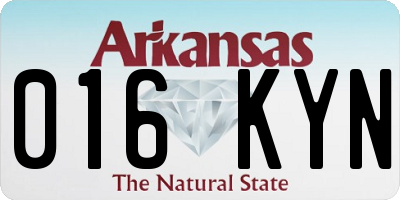AR license plate 016KYN