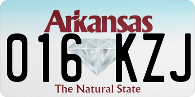 AR license plate 016KZJ