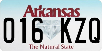 AR license plate 016KZQ