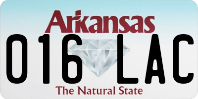 AR license plate 016LAC