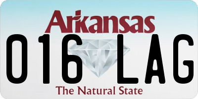 AR license plate 016LAG