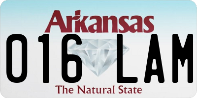 AR license plate 016LAM