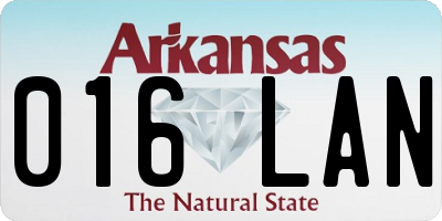 AR license plate 016LAN