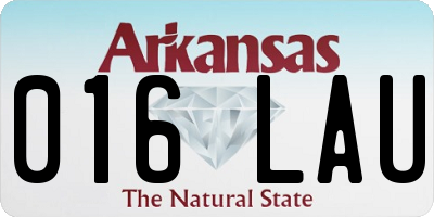 AR license plate 016LAU