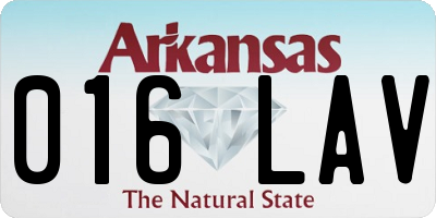 AR license plate 016LAV