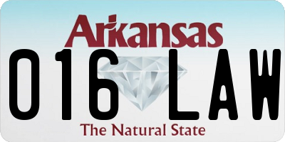 AR license plate 016LAW