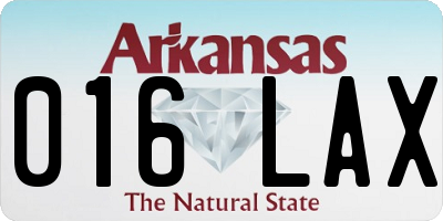 AR license plate 016LAX