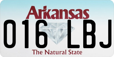 AR license plate 016LBJ