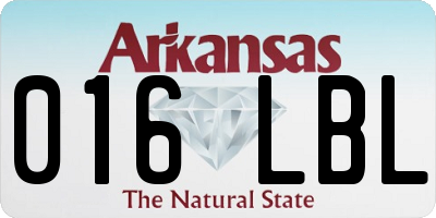 AR license plate 016LBL