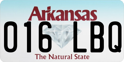AR license plate 016LBQ