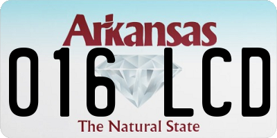 AR license plate 016LCD