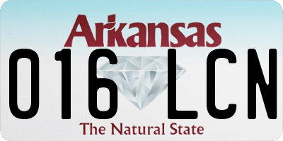AR license plate 016LCN