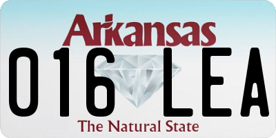 AR license plate 016LEA