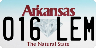 AR license plate 016LEM