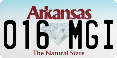 AR license plate 016MGI