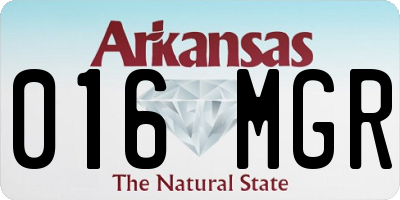 AR license plate 016MGR