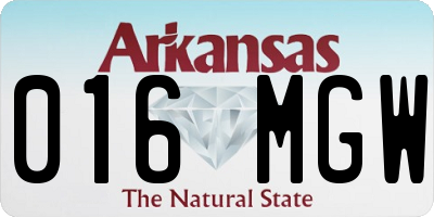 AR license plate 016MGW