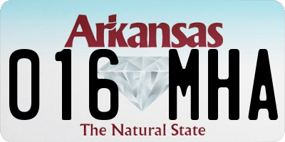 AR license plate 016MHA
