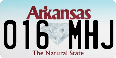 AR license plate 016MHJ
