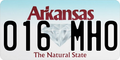 AR license plate 016MHO
