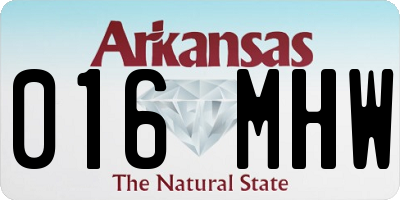 AR license plate 016MHW