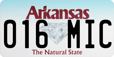 AR license plate 016MIC