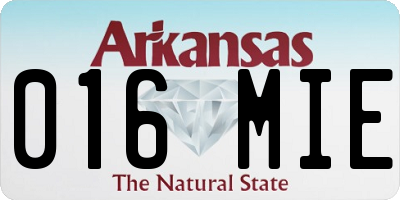AR license plate 016MIE