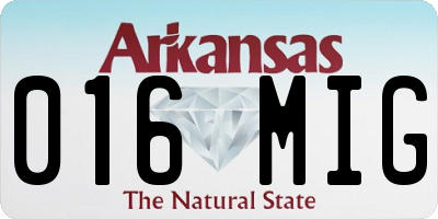 AR license plate 016MIG