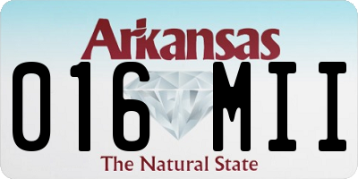 AR license plate 016MII