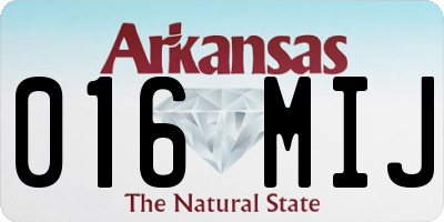 AR license plate 016MIJ
