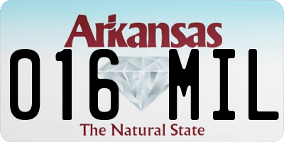 AR license plate 016MIL