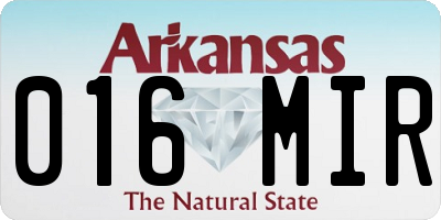 AR license plate 016MIR