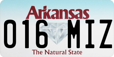 AR license plate 016MIZ