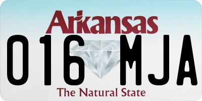 AR license plate 016MJA