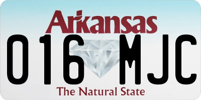 AR license plate 016MJC