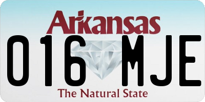 AR license plate 016MJE