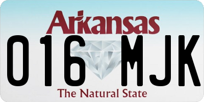 AR license plate 016MJK