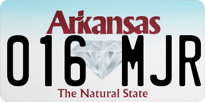AR license plate 016MJR