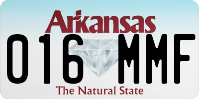 AR license plate 016MMF