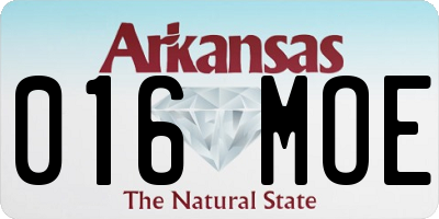 AR license plate 016MOE