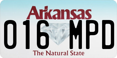 AR license plate 016MPD