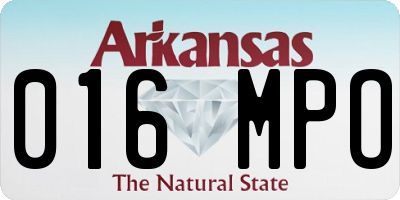 AR license plate 016MPO