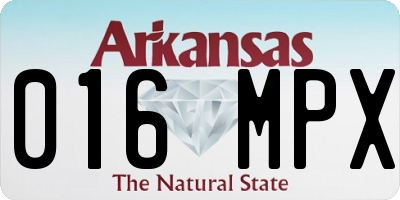 AR license plate 016MPX